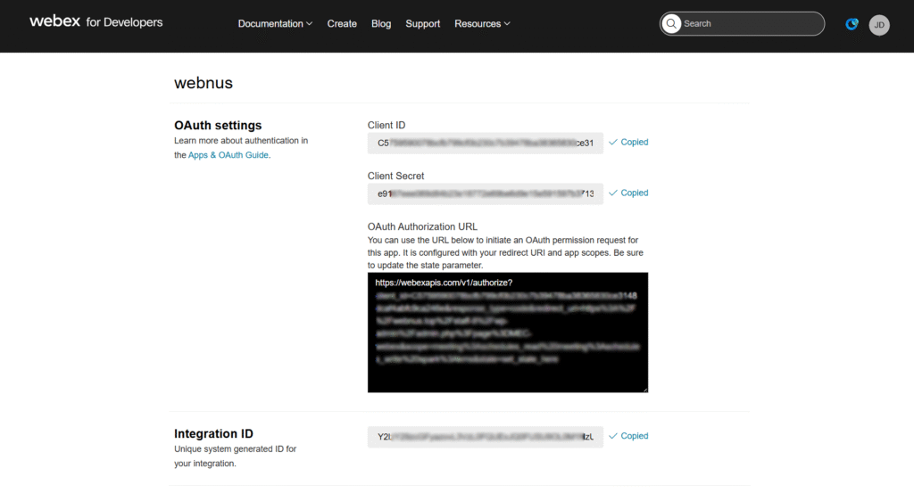 Webex Integration Addon