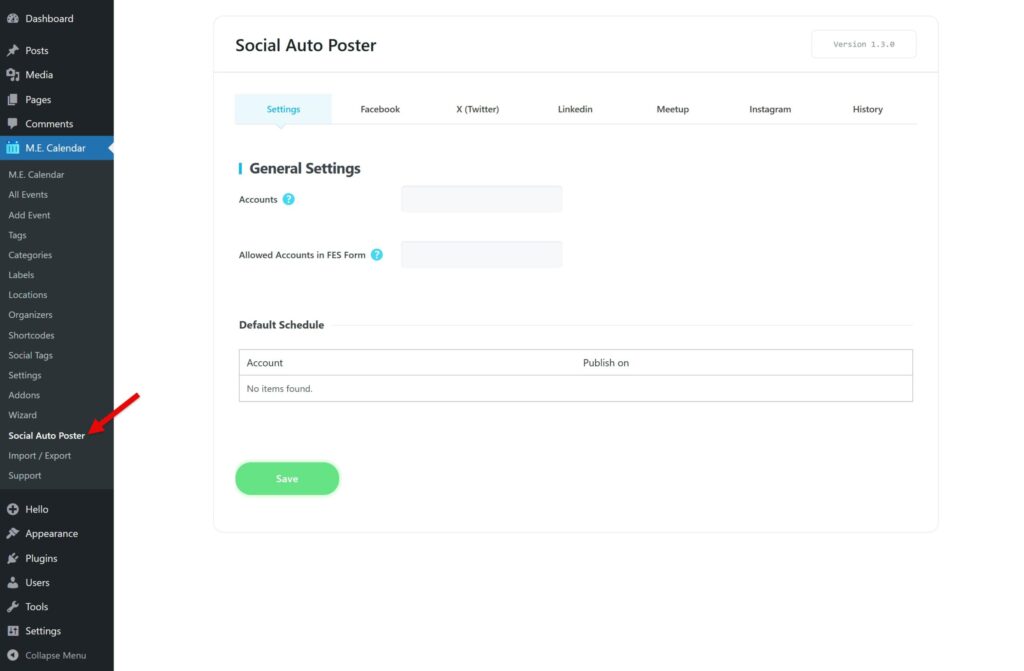 Social Auto Poster Addon