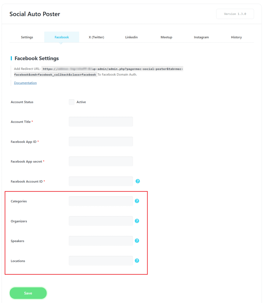 Social Auto Poster Addon