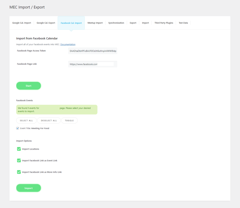 MEC Import Export ‹ — WordPress - Import Facebook Events MEC Import Export ‹ — WordPress - Import Facebook Events