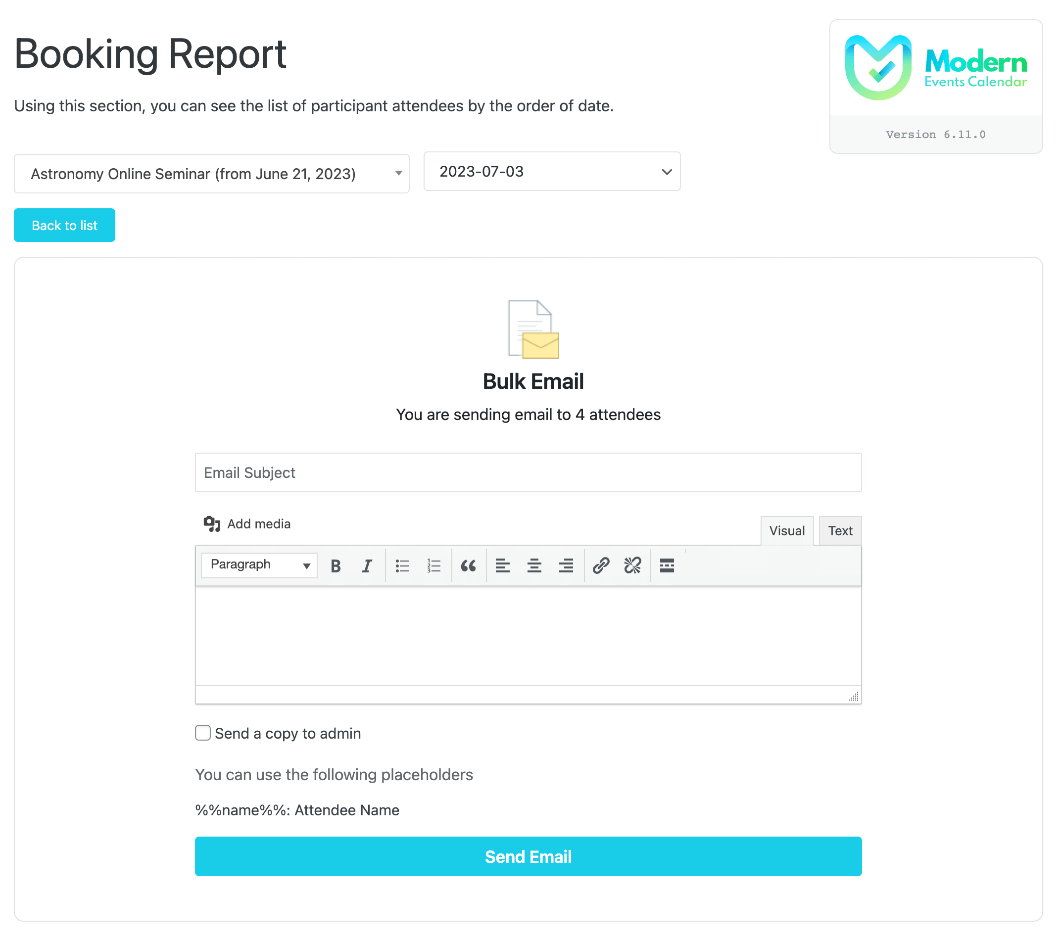 100 mec email - Booking Report Booking Report