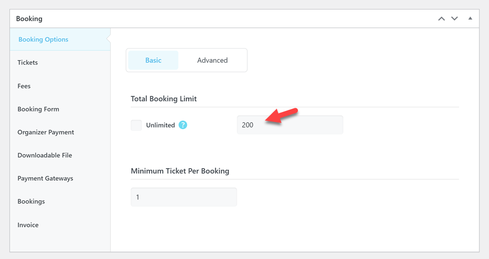 mec booking family ticket 02 - Booking Settings