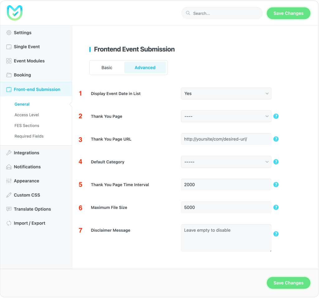 Frontend Event Submission - MEC Knowledgebase
