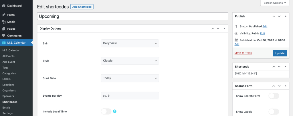 Daily View Skin Settings - MEC Knowledgebase