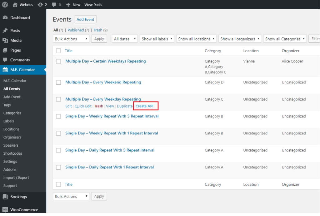 Event API Addon - MEC Knowledgebase