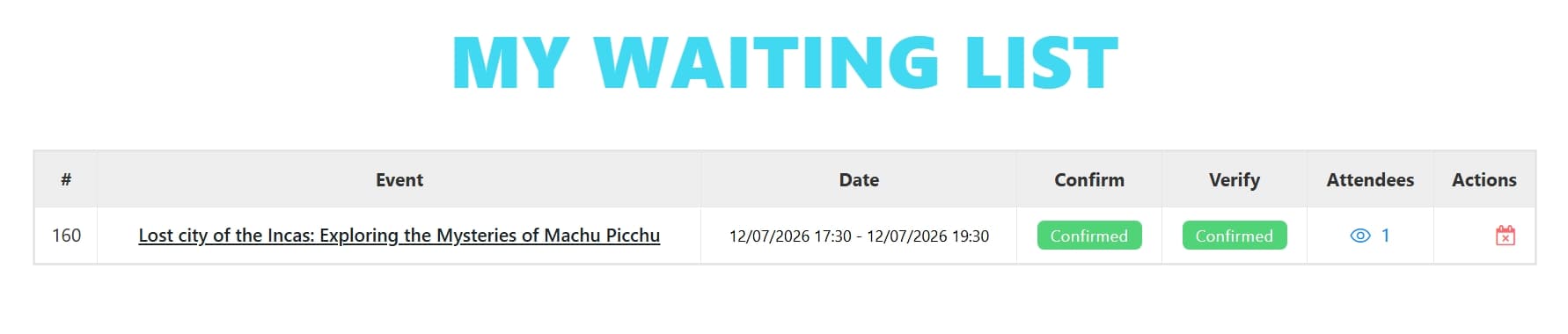 Liste 12 | Waiting List Addon Waiting List Addon