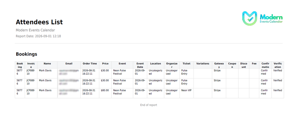 MEC Advanced Reports Addon