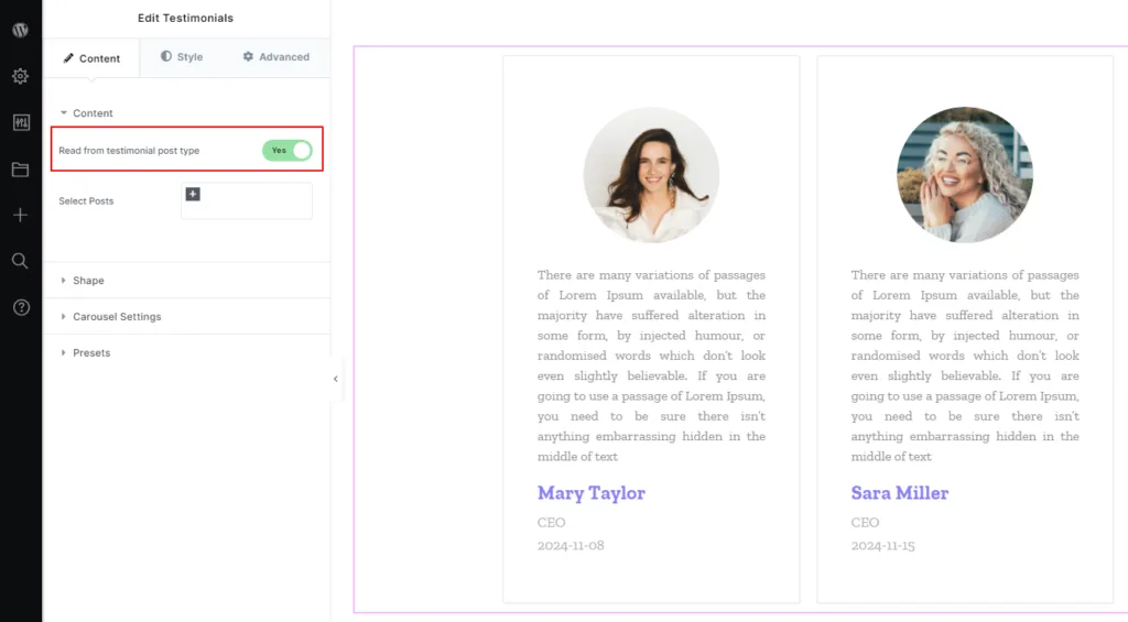 Testimonial-Option