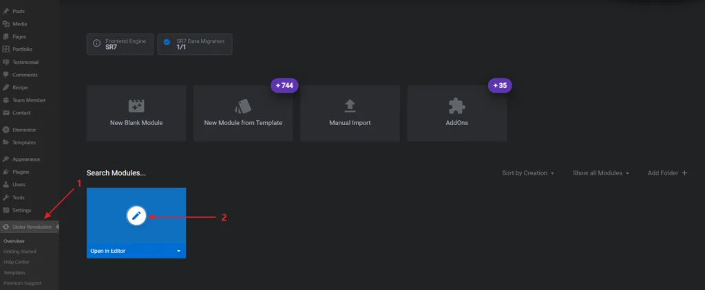 After importing a demo, I can’t see my slider