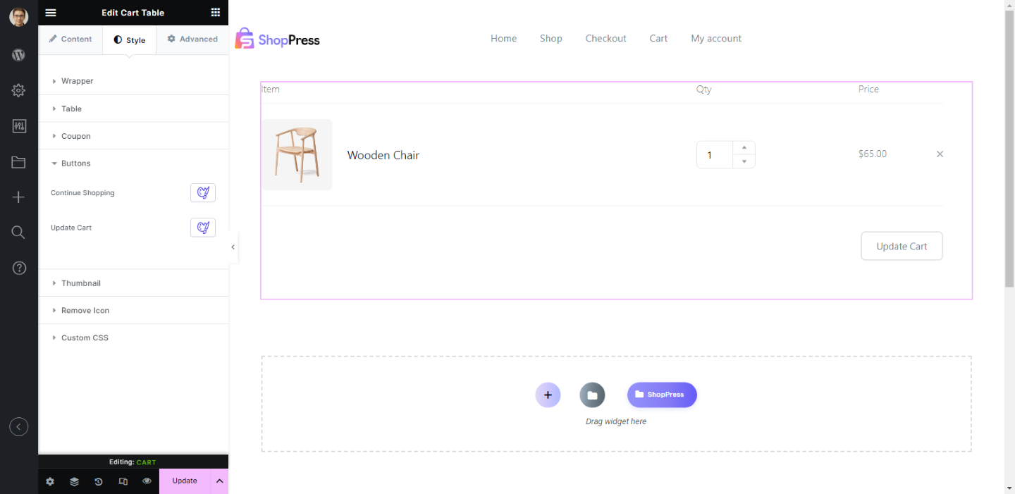 WooCommerce Cart Page