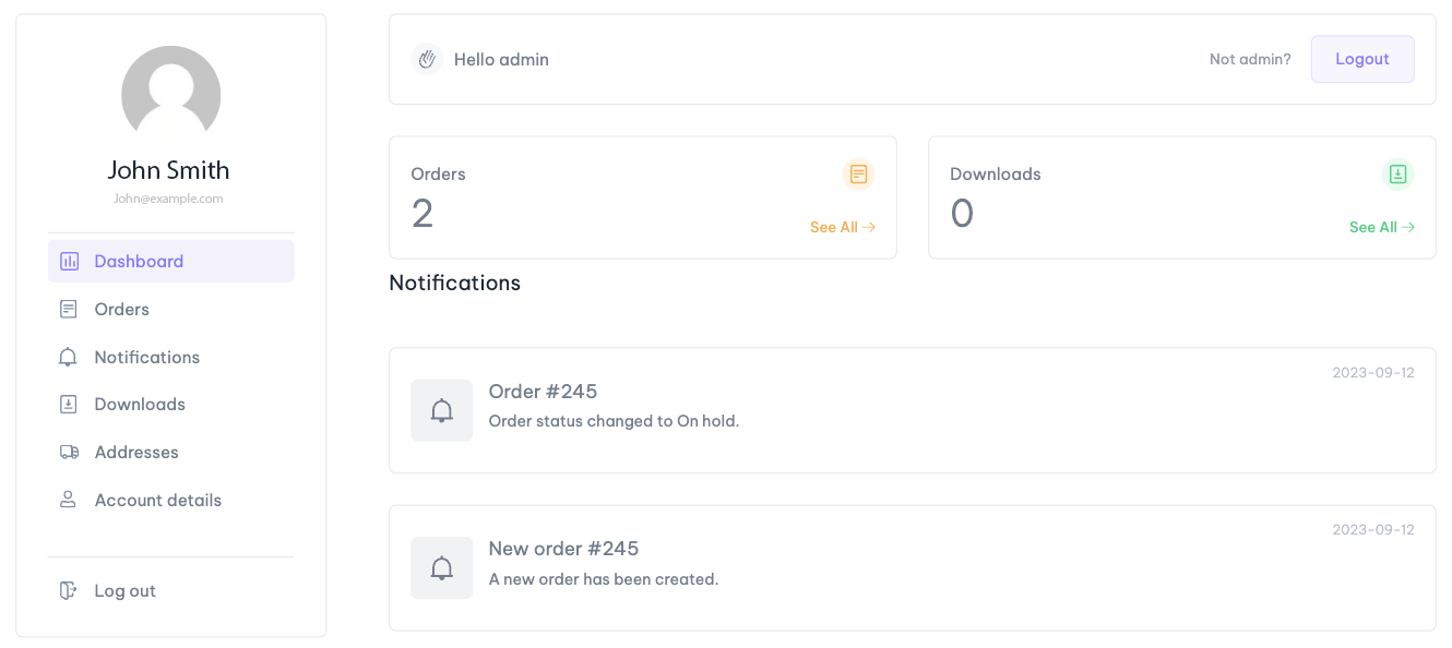 WooCommerce User Notification