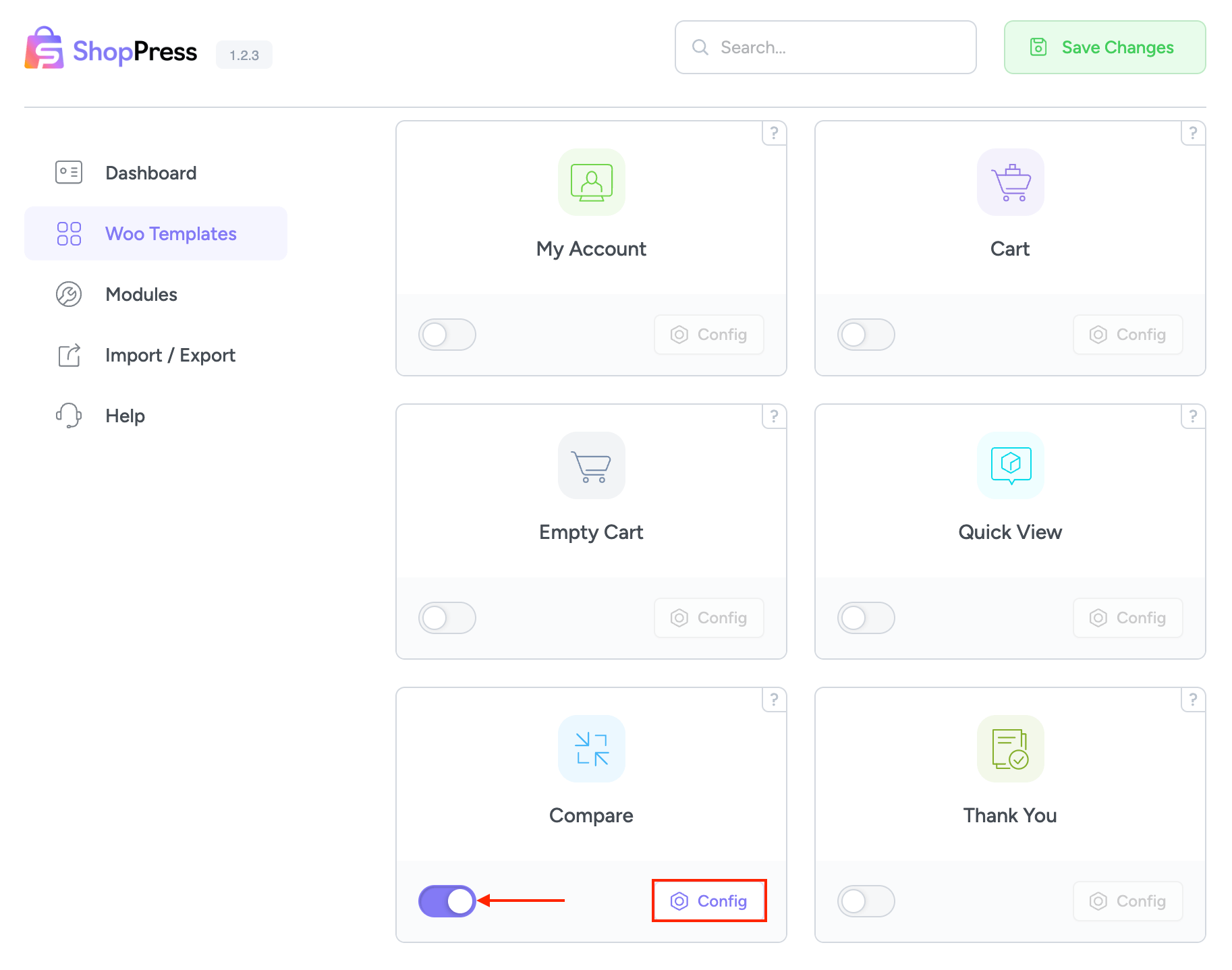 WooCommerce Product Compare Page