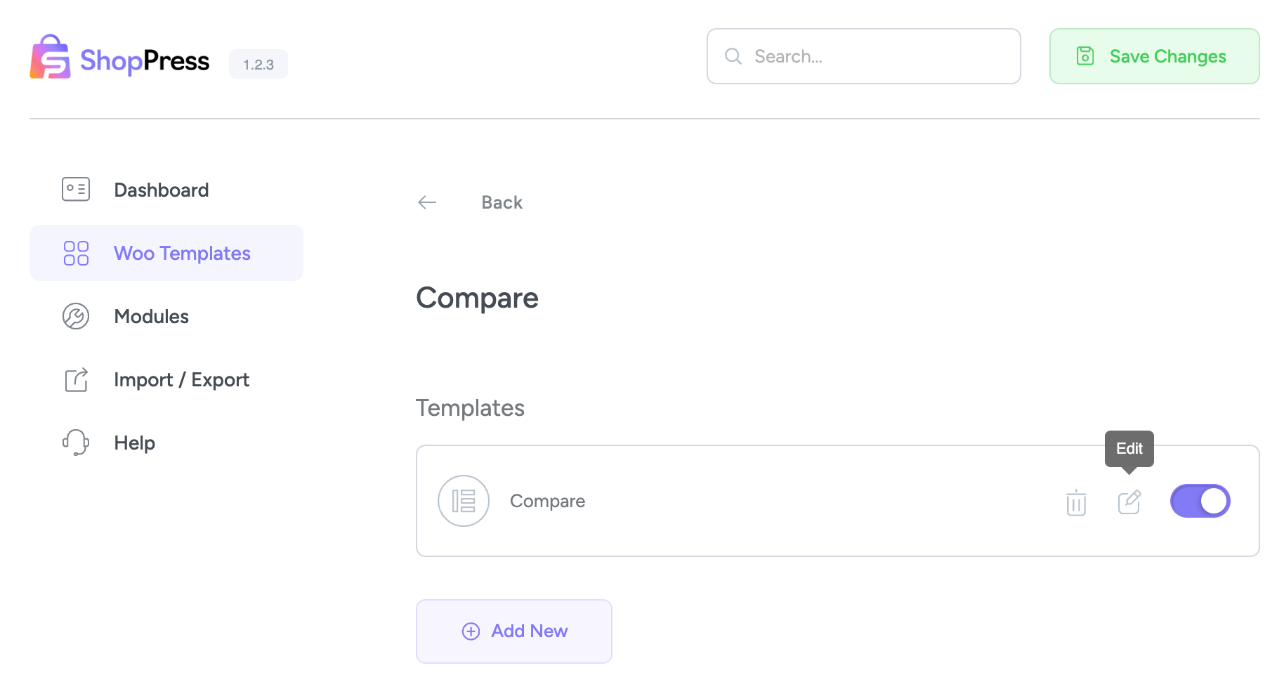 WooCommerce Product Compare Page