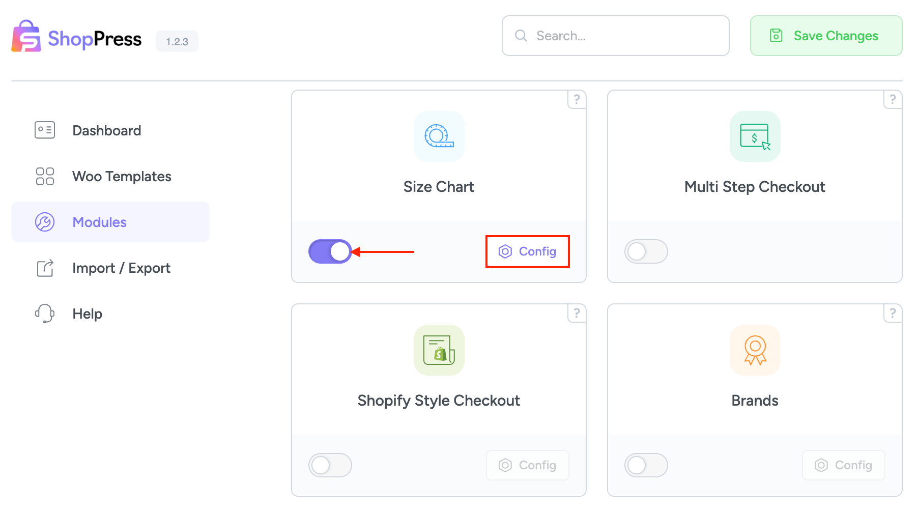 WooCommerce Size Chart