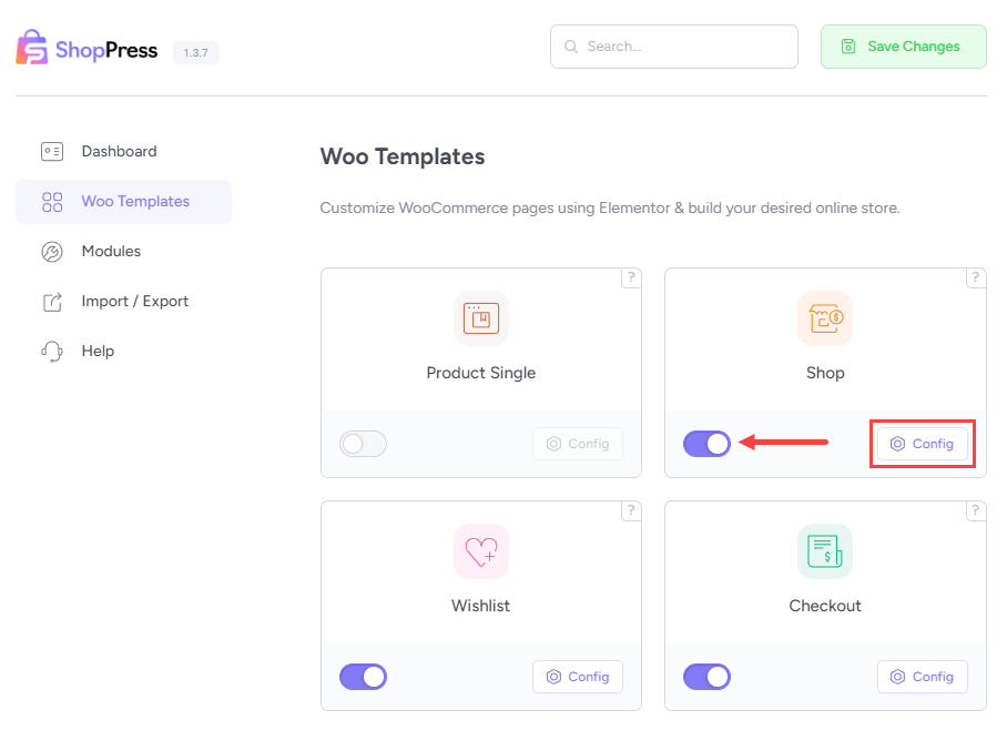 WooCommerce Shop Page