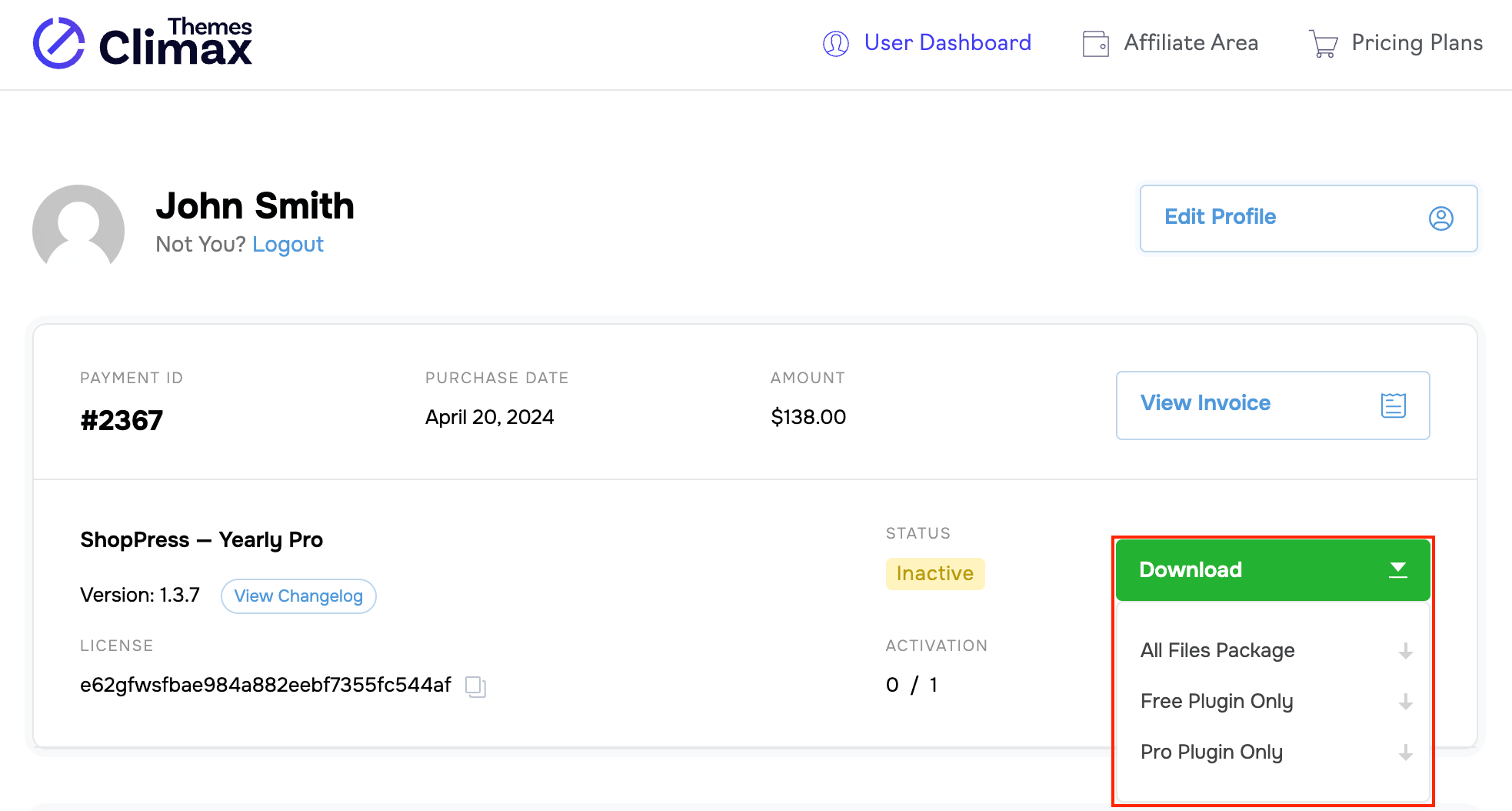 Installing ShopPress