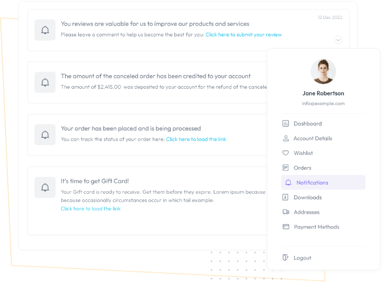user-account notifications