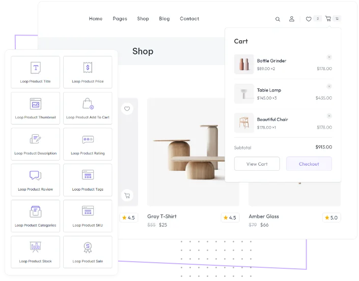 Widgets Elementor pour WooCommerce