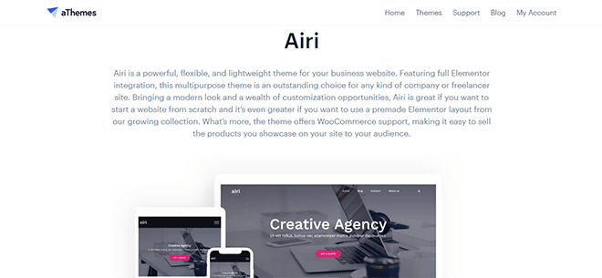 Airi free WordPress theme by aThemes