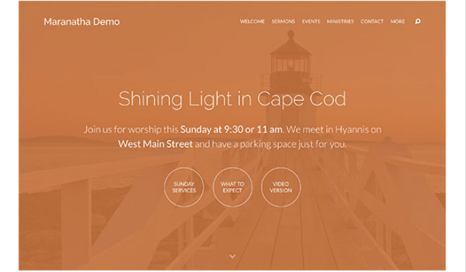 Maranatha WordPress theme for Church website
