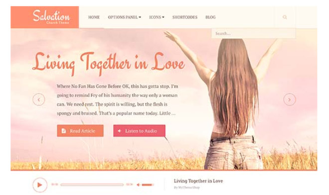 Salavtion WordPress theme