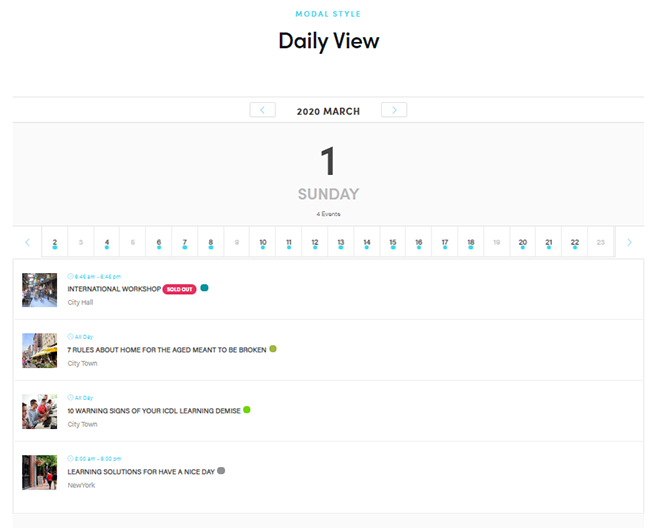 Daily View | Modern Events Calendar Views