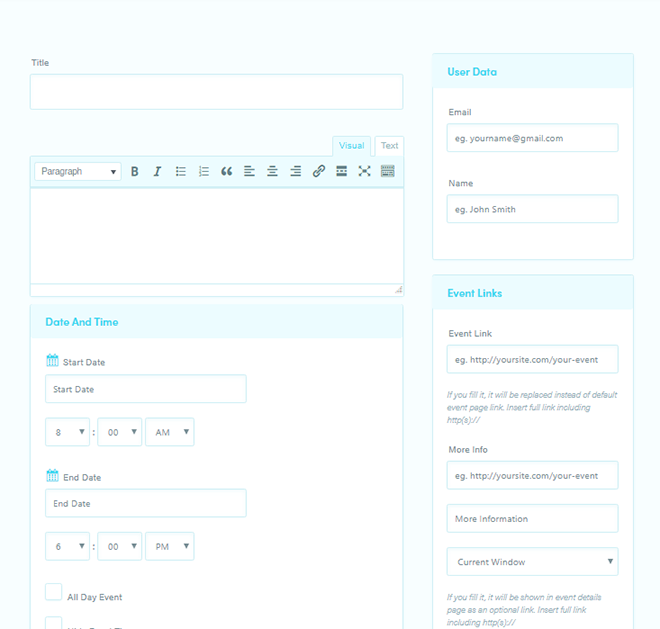 Envío de eventos frontend | Modern Events Calendar Vistas