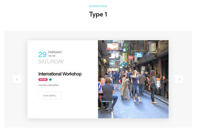 Slider View | Modern Events Calendar Views