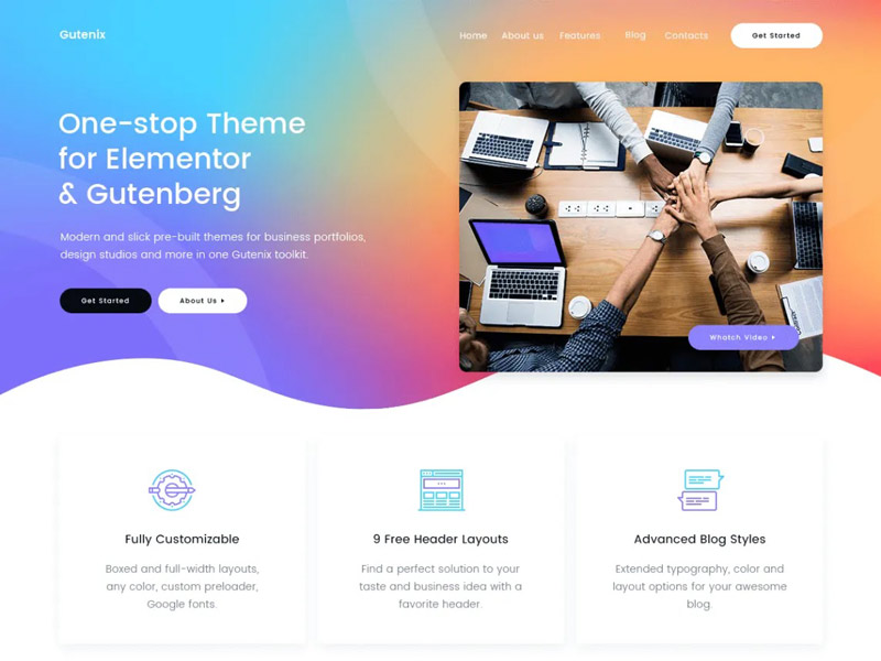 Gutenix wordpress free theme