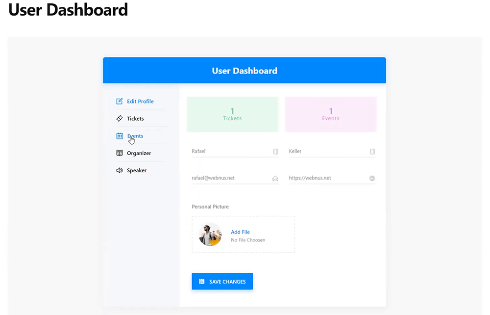 User Dashboard (Has Events) – Modern Events Calendar User Dashboard (Has Events) - Modern Events Calendar