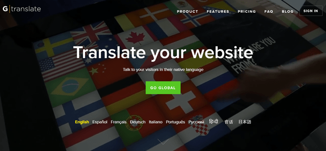 GTranslate website translation plugin homepage