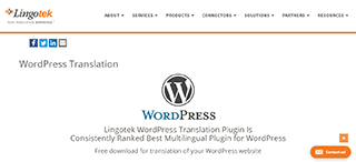 Lingotek WordPress translation plugin homepage