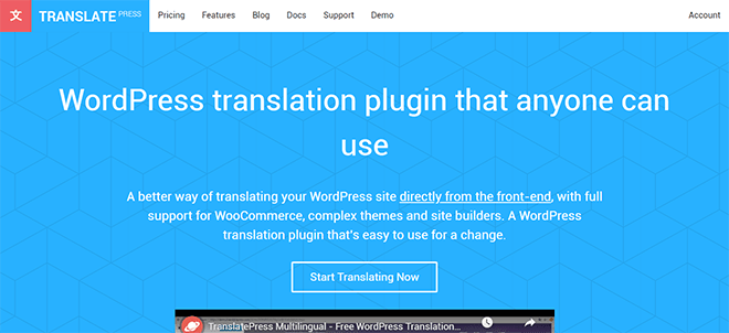 TranslatePress WordPress translation plugin homepage