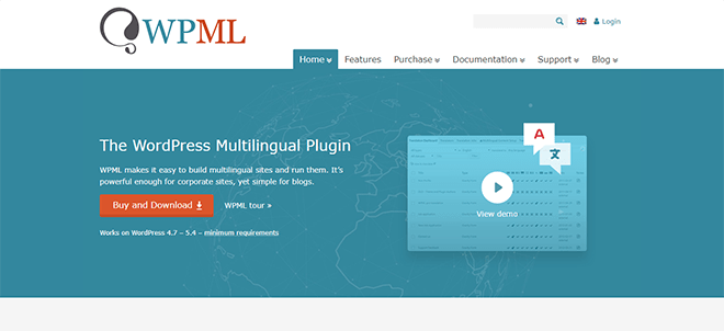 WPML WordPress multilingual plugin homepage