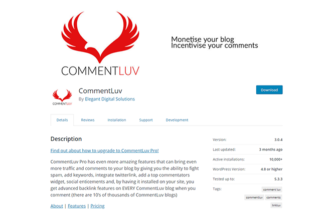 CommentLuv WordPress Plugin
