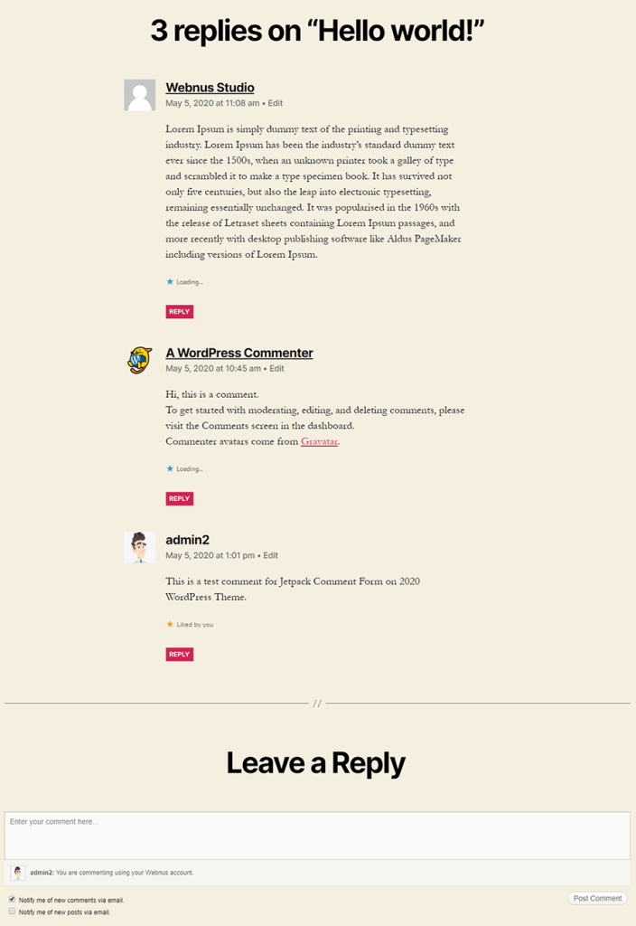Jetpack Comment Forms Frontend Demo | Best WordPress Commenting Systems