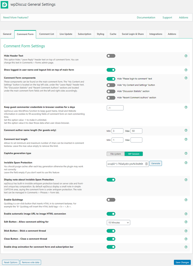 wpDiscuz Admin Area | Best WordPress Commenting Plugins