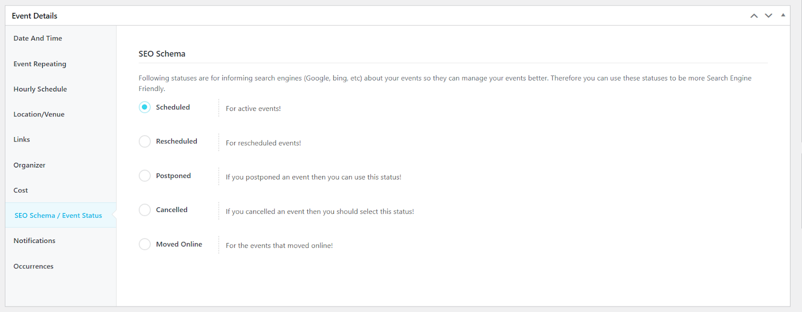 Modern Events Calendar SEO
