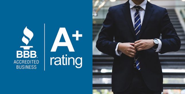 BBB Accredited Business with A+ Rating From July 2020