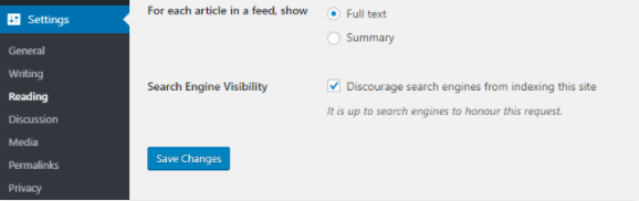 WordPress Reading Settings | Starting a WordPress Blog