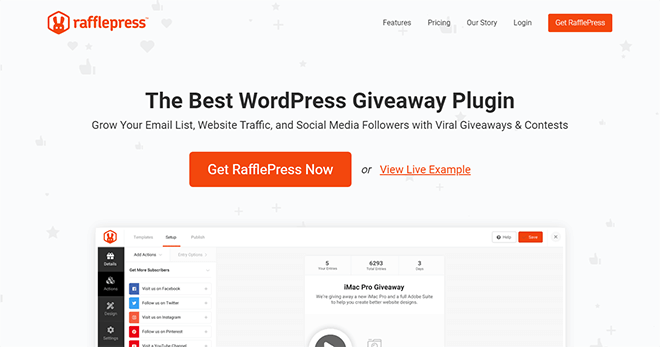 RafflePress | أفضل إضافات فيسبوك لووردبريس
