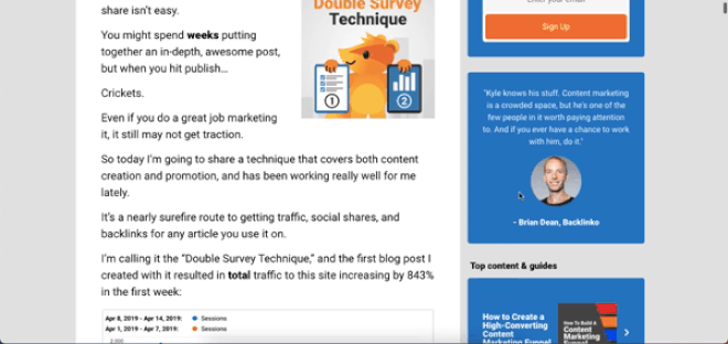 Content Marketing Double Survey Technique