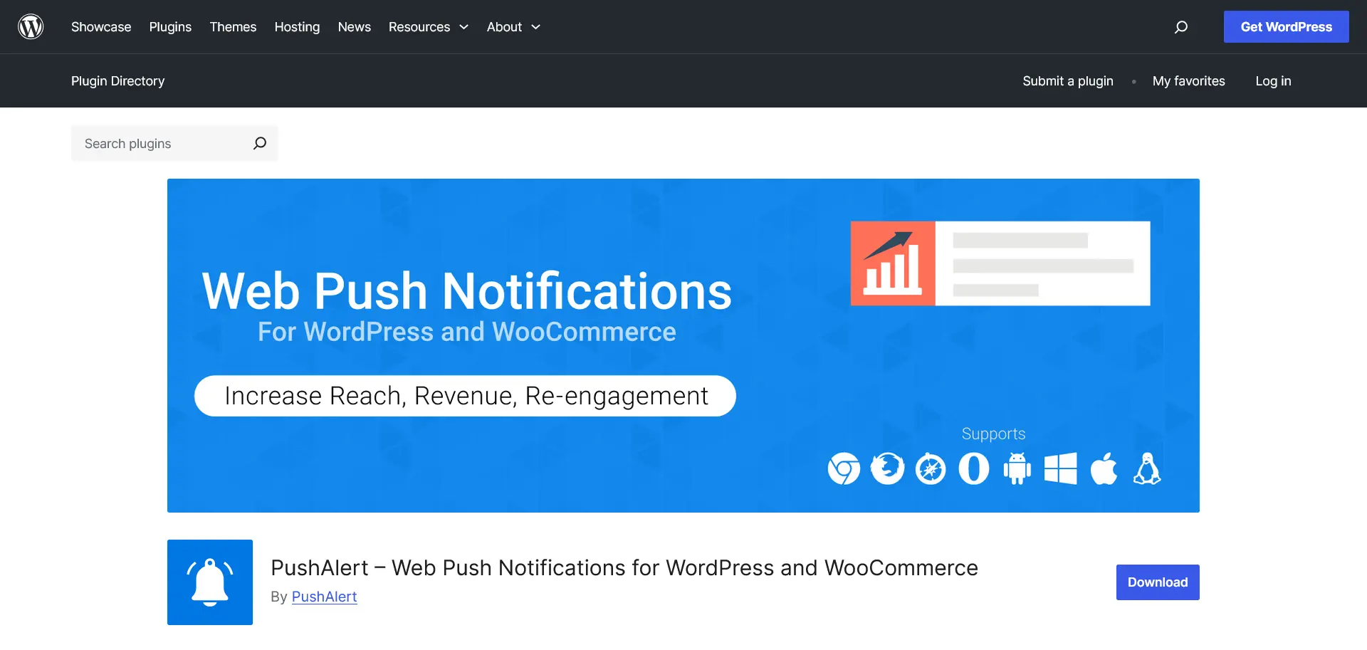  لقطة شاشة لموقع Push Alert الإلكتروني