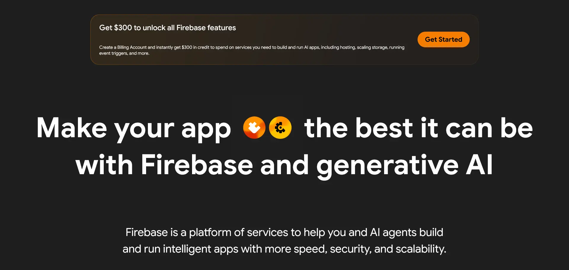 أفضل إضافات الإشعارات الفورية - لقطة شاشة لموقع Firebase الإلكتروني