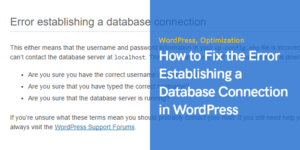 How to Fix the Error Establishing a Database Connection in WordPress