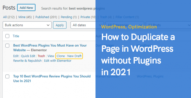 How to Duplicate a Page in WordPress without Plugins in 2021