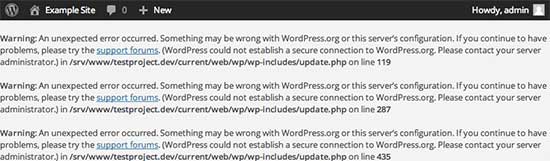 Ошибка безопасного подключения | Наиболее частые ошибки WordPress