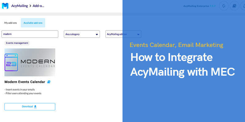 How to Integrate AcyMailing with Modern Events Calendar