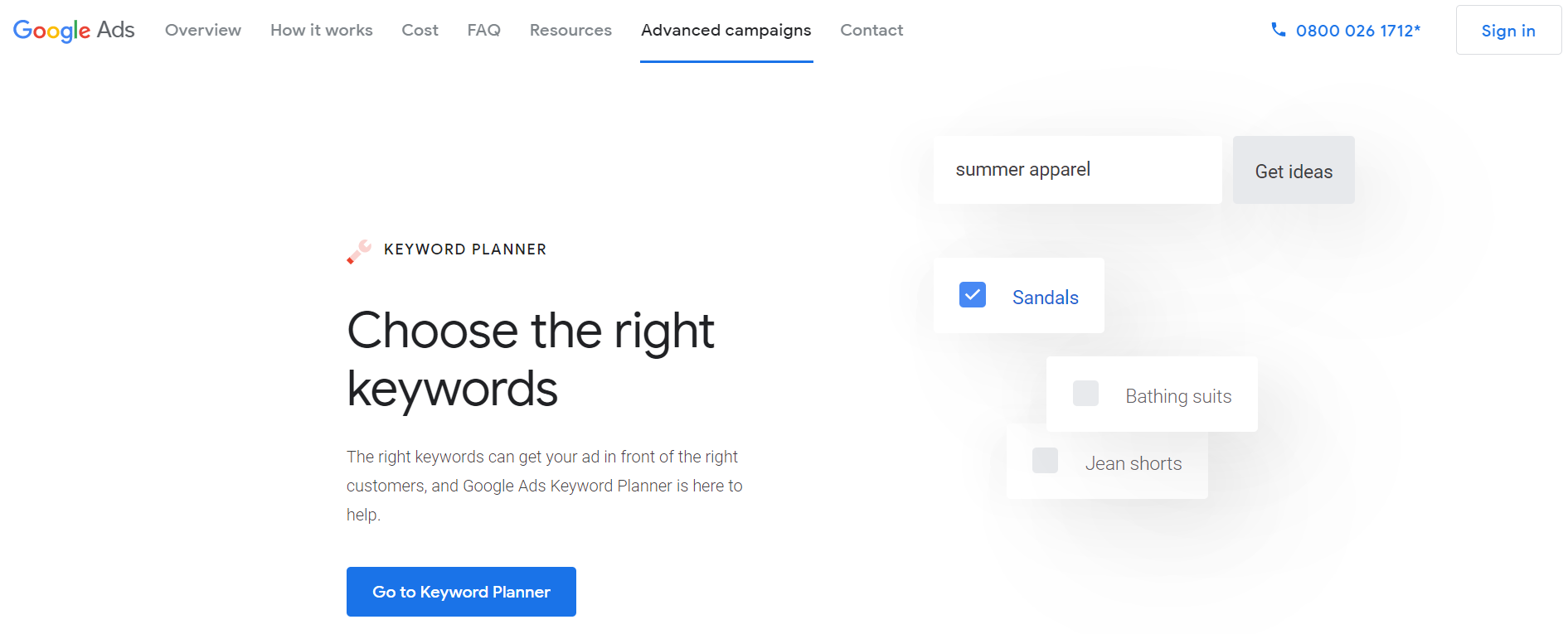 Google Keyword Planner