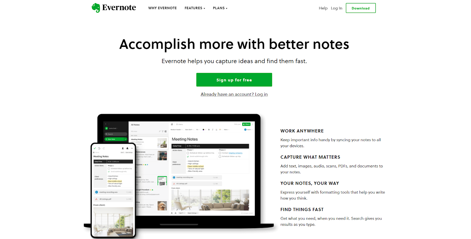 Evernote Mobile-First Design | CRO Strategy